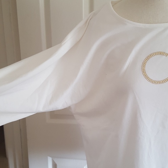 Calvin Klein 3/4 sleeve white top Size Large - Picture 2 of 6